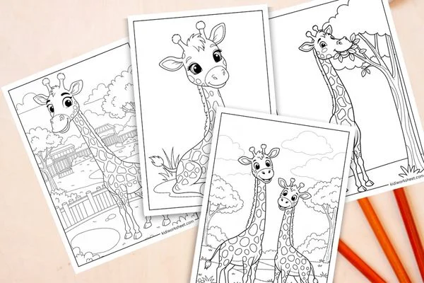  Giraffe Coloring Pages