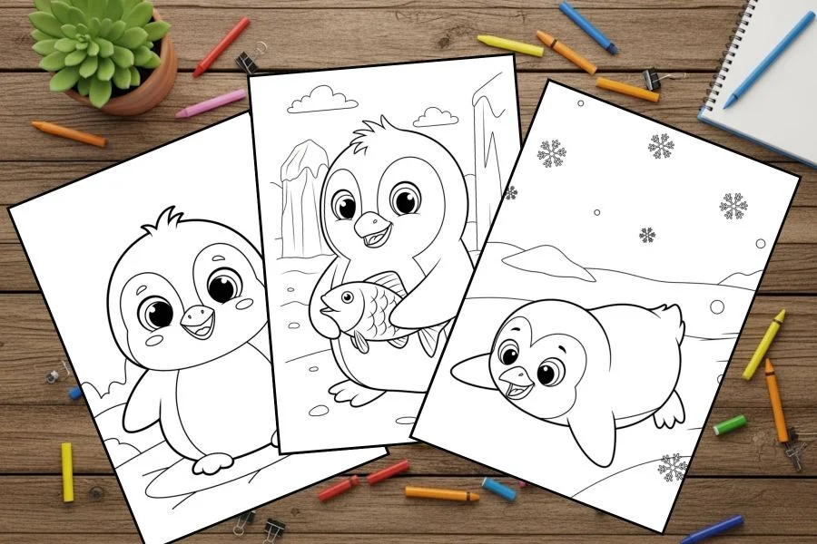 Penguin Coloring Pages