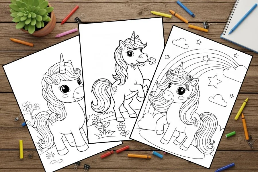 Unicorn Coloring Pages