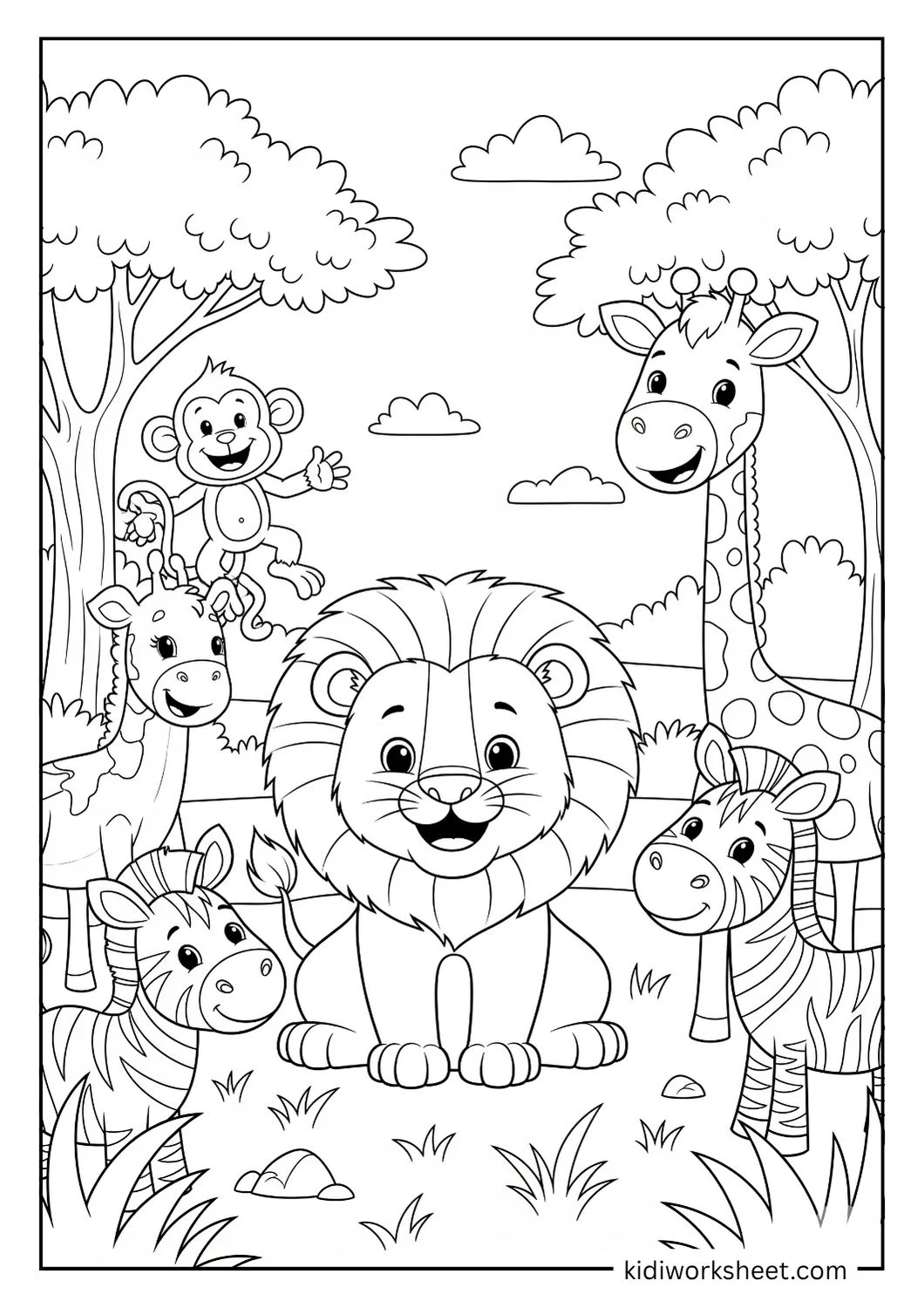 Lion and animal friends