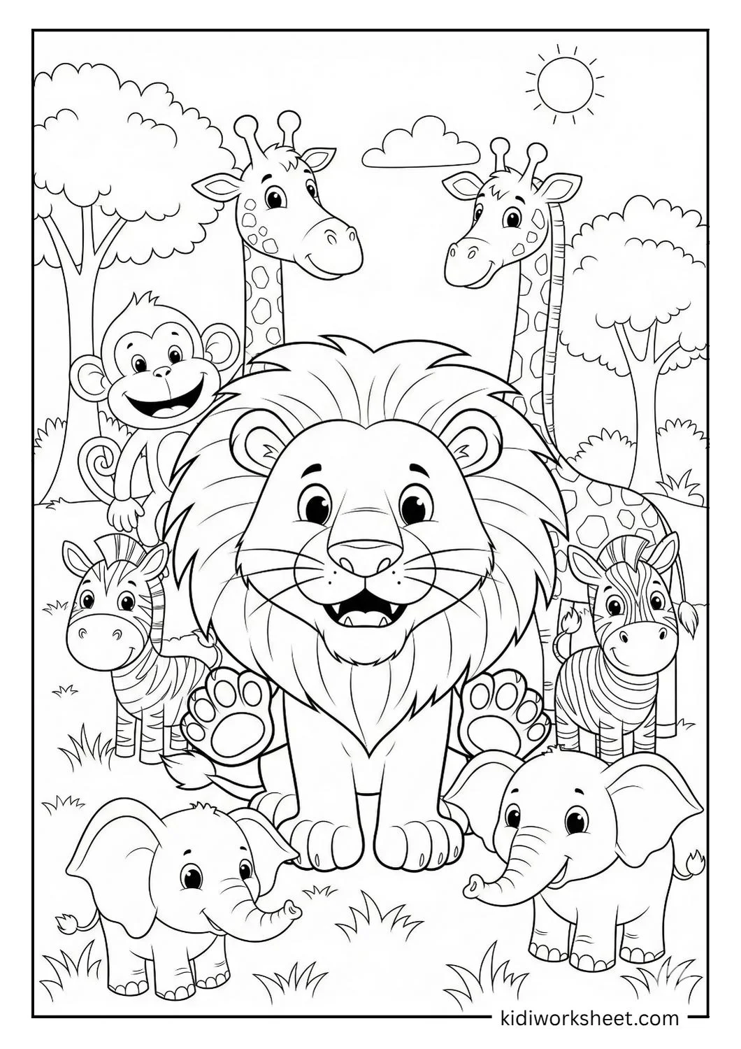 Big group of animals