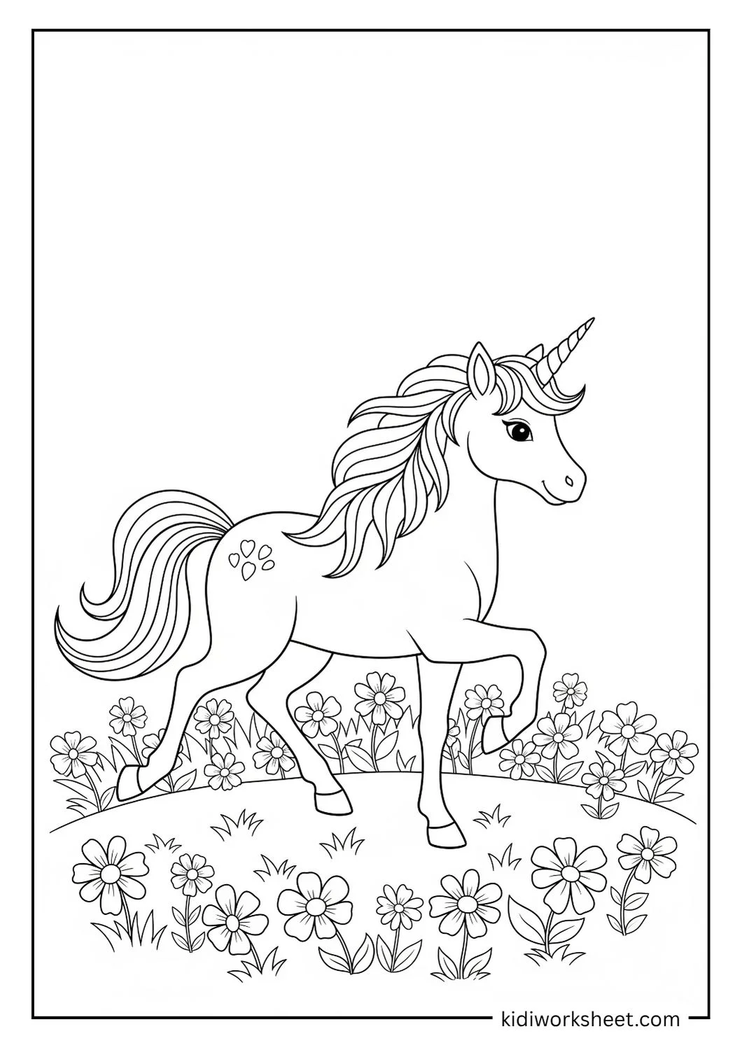 Unicorn in flower field