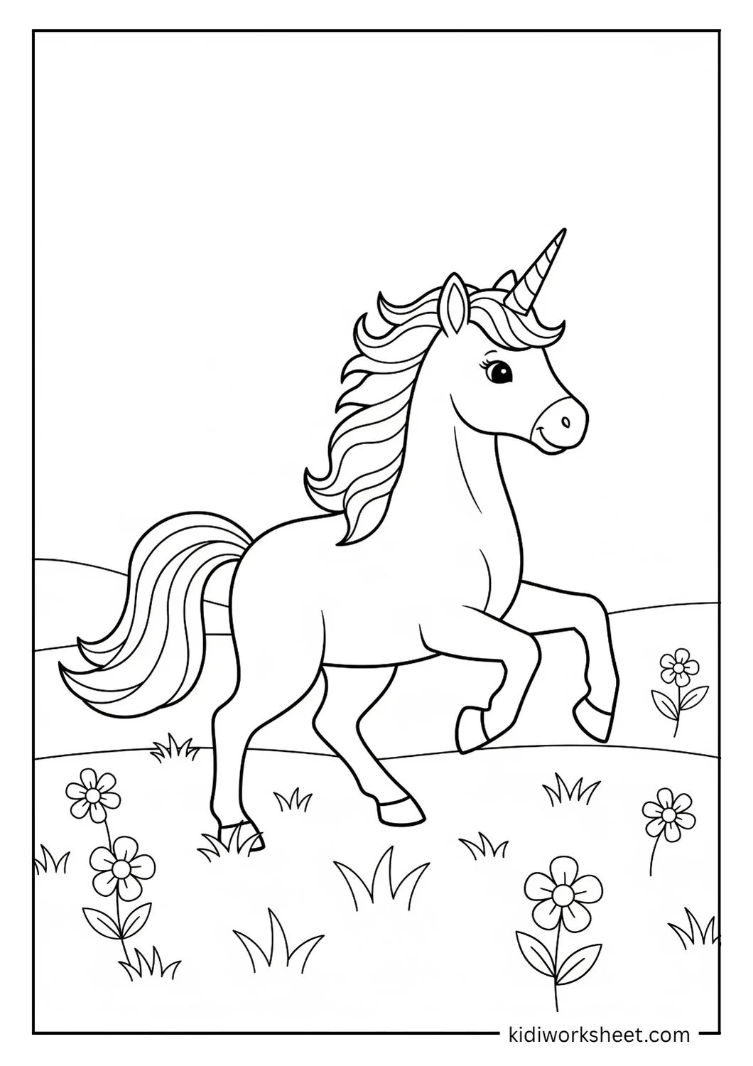 Unicorn in flower field