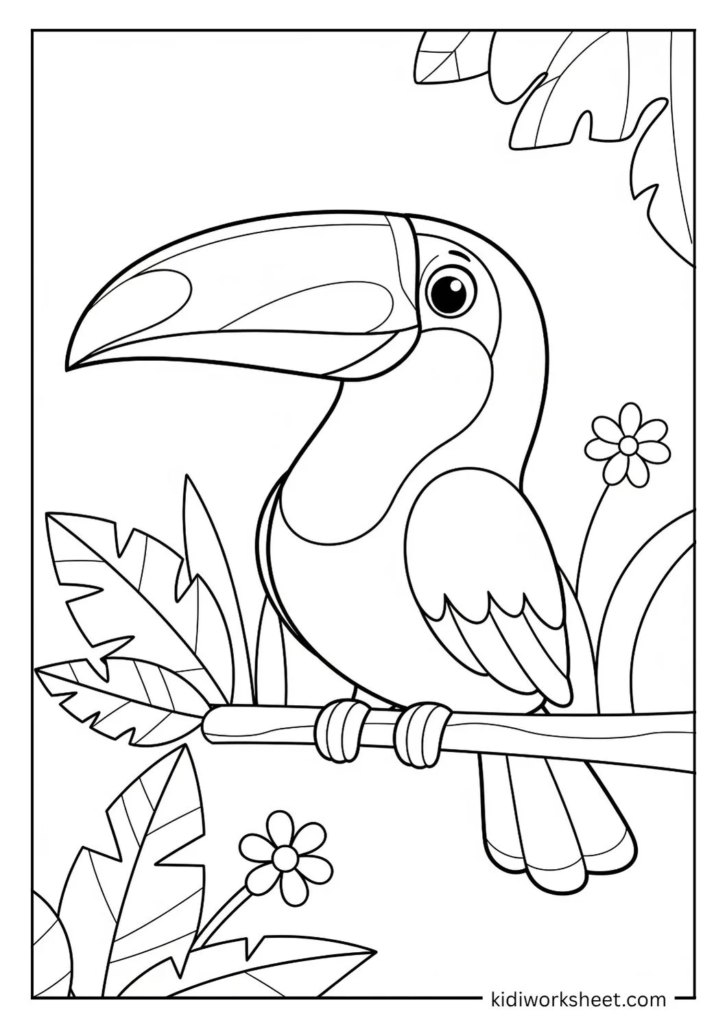 Toucan with flowers