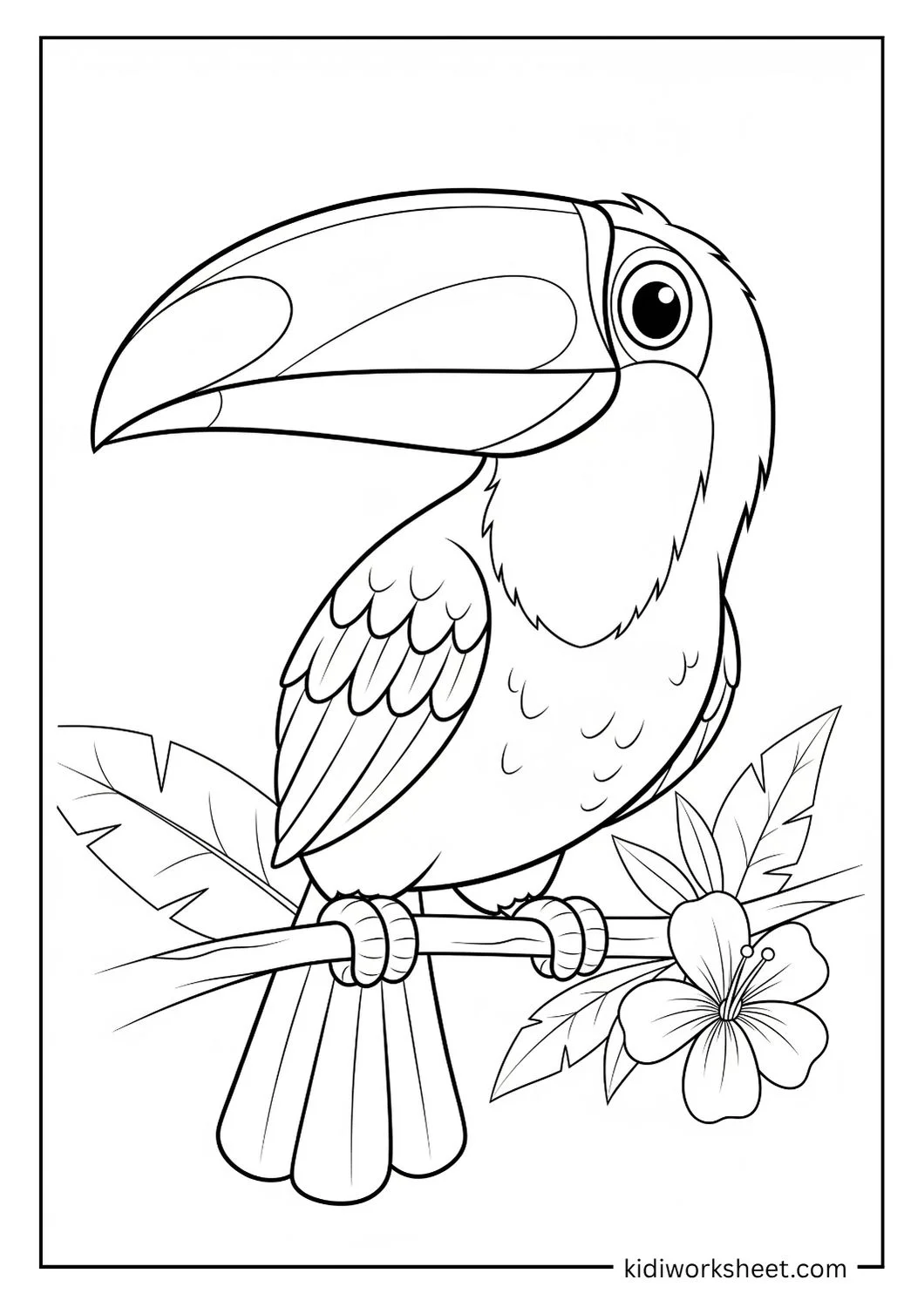 Toucan and hibiscus