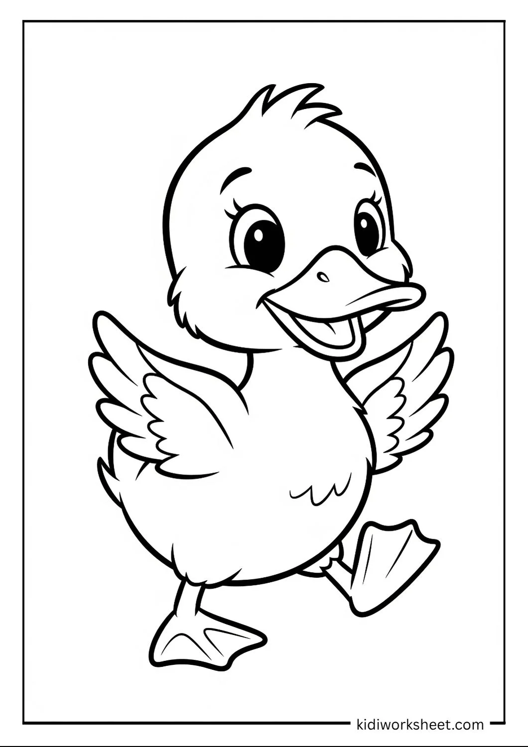 Duckling waving wings