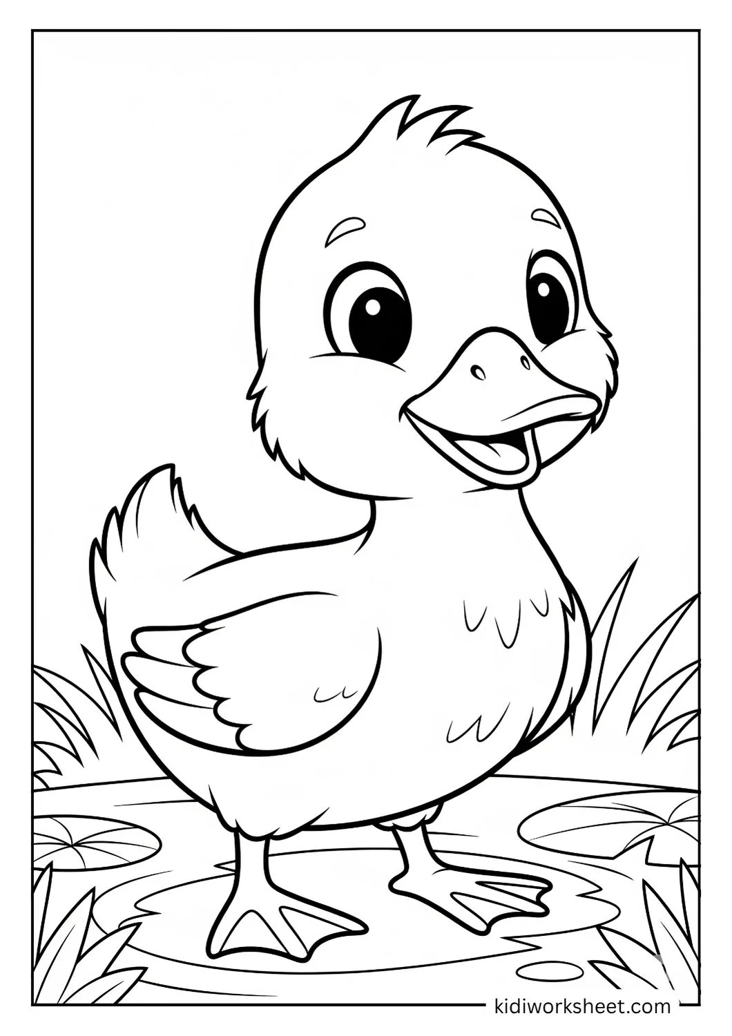 Duckling in water reeds