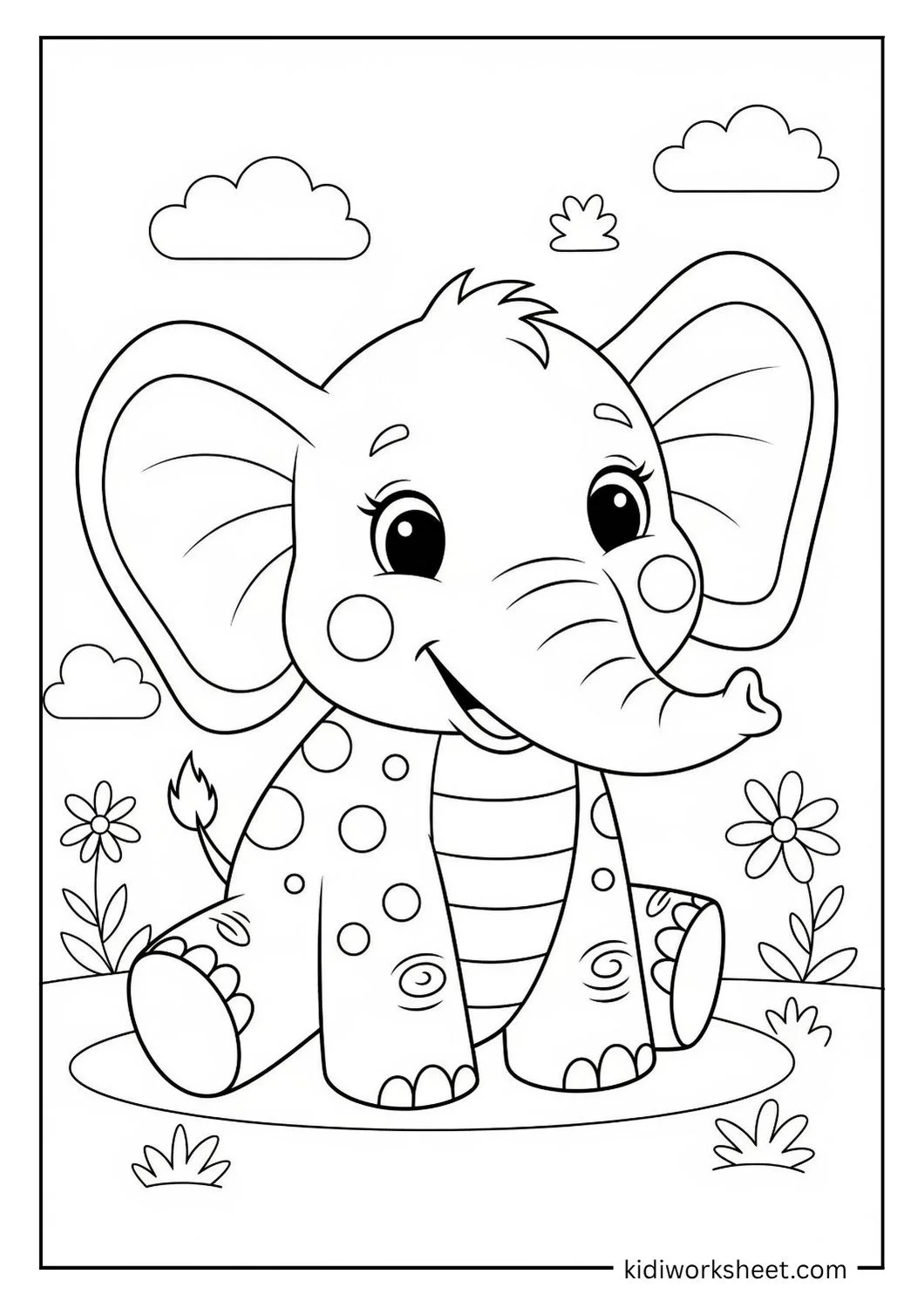 Baby elephant sitting