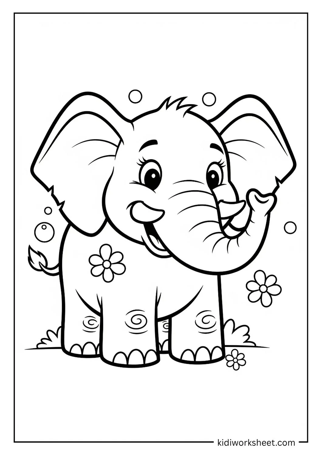 Elephant outline for coloring
