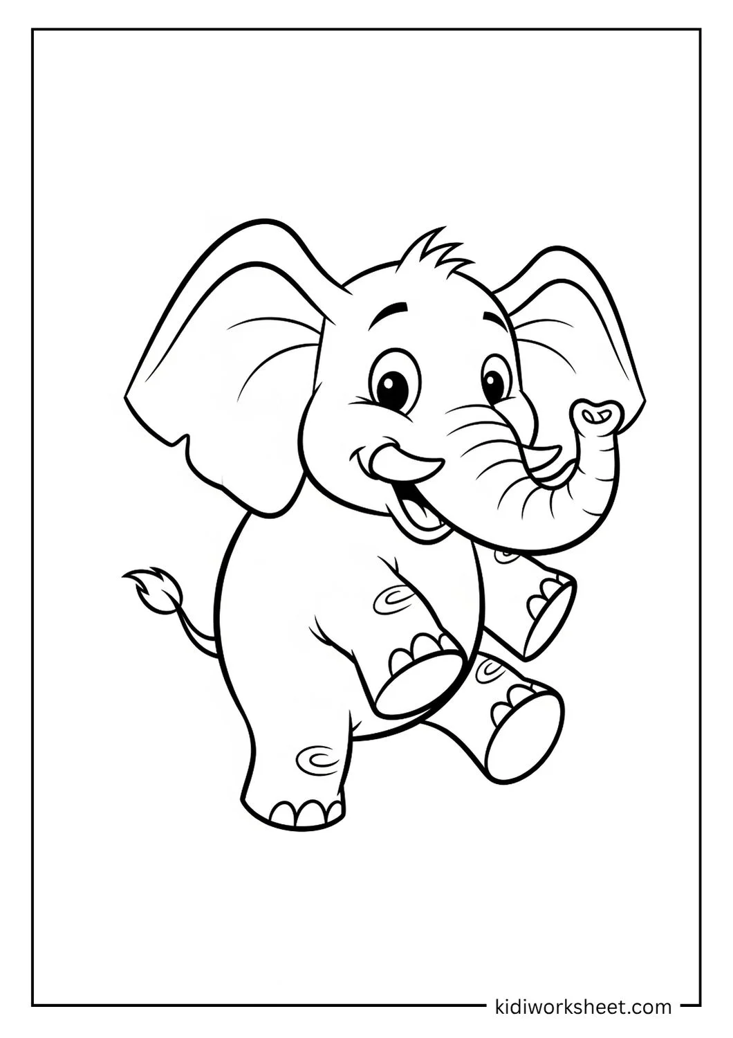 Playful elephant standing
