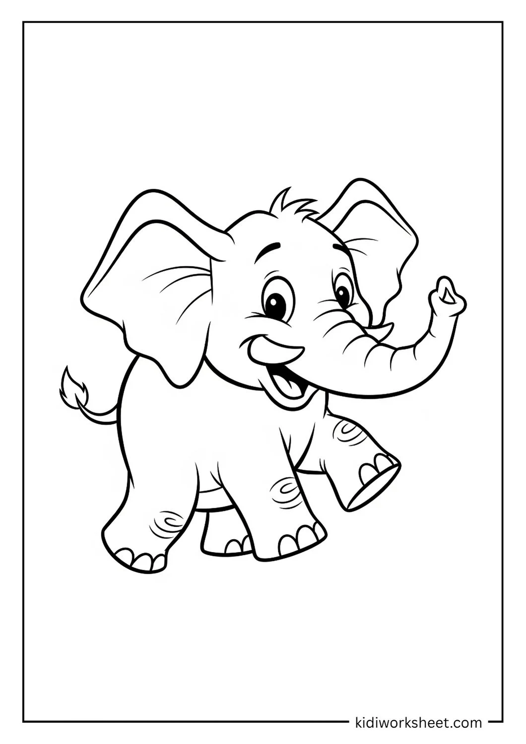 Elephant outline for coloring
