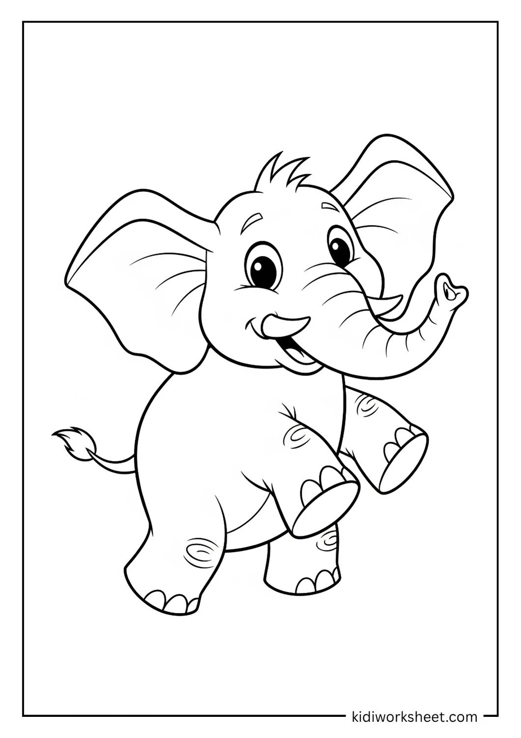 Happy elephant waving