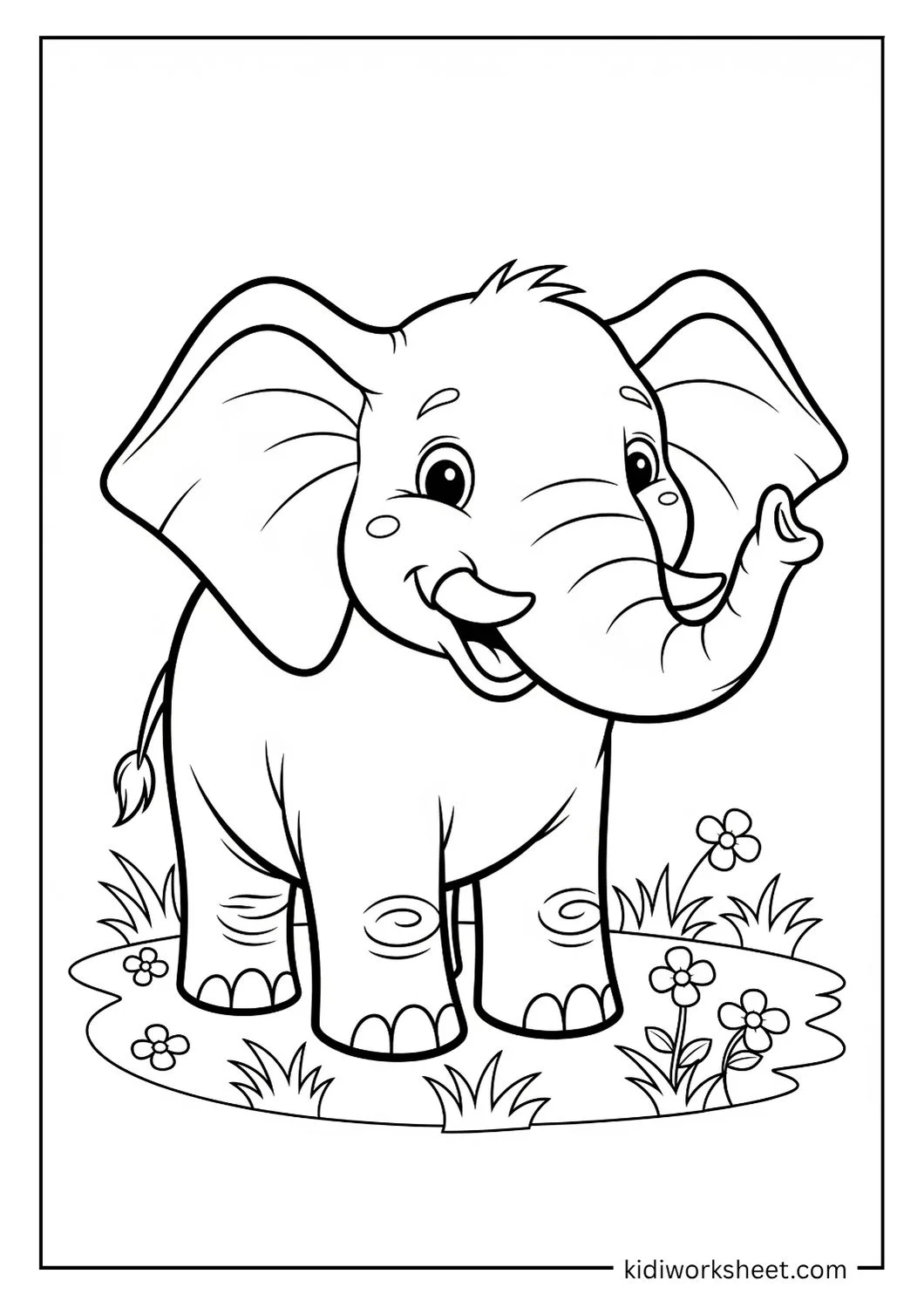 Elephant outline for coloring