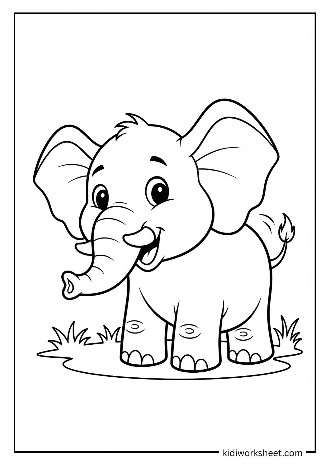 Elephant outline for coloring