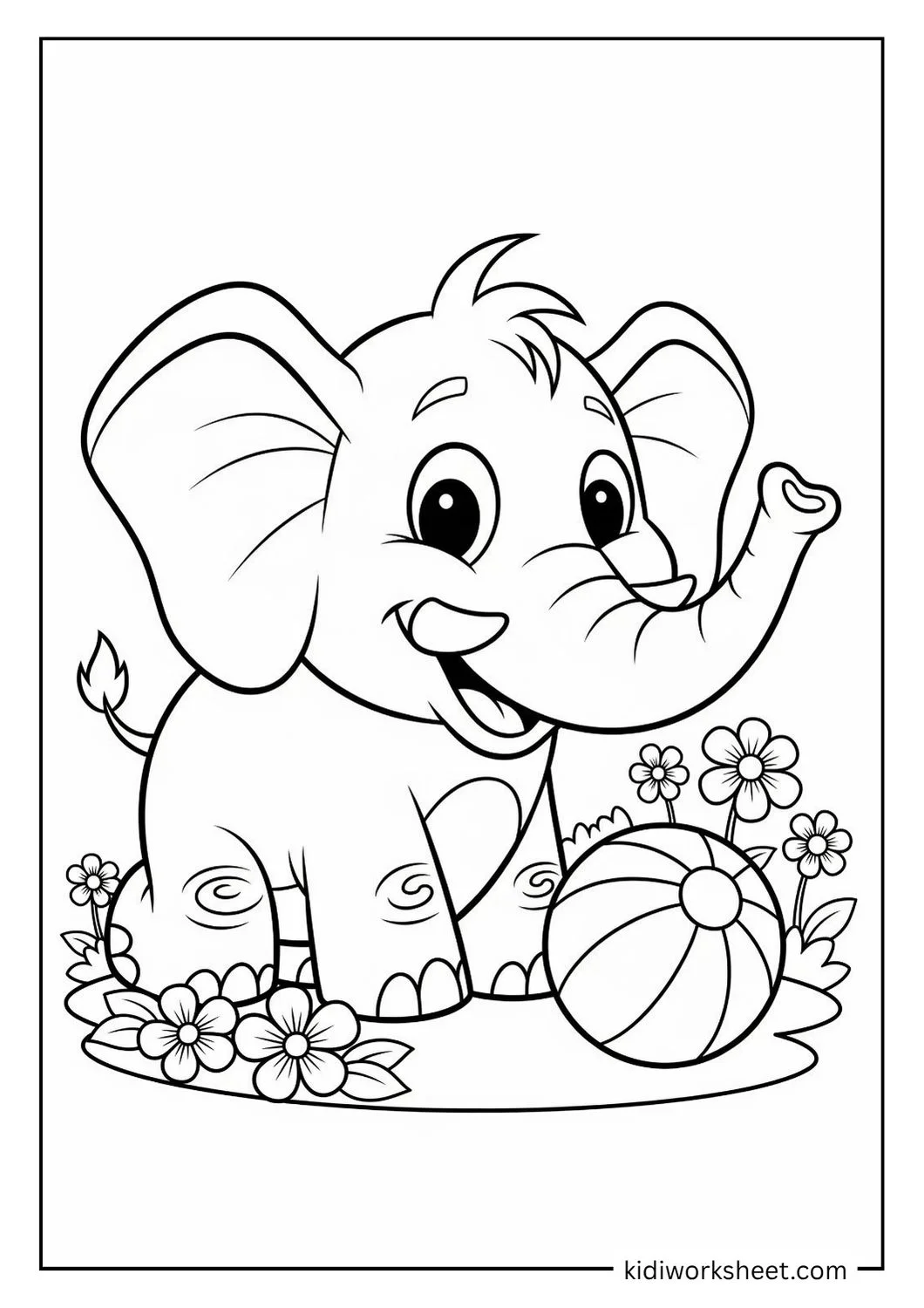 Elephant outline for coloring