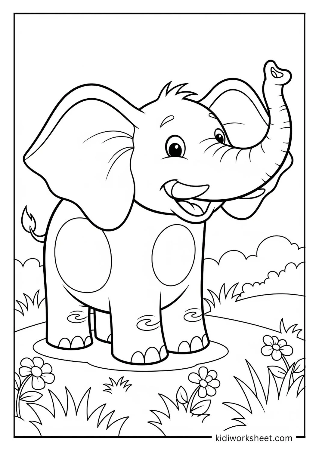 Elephant outline for coloring
