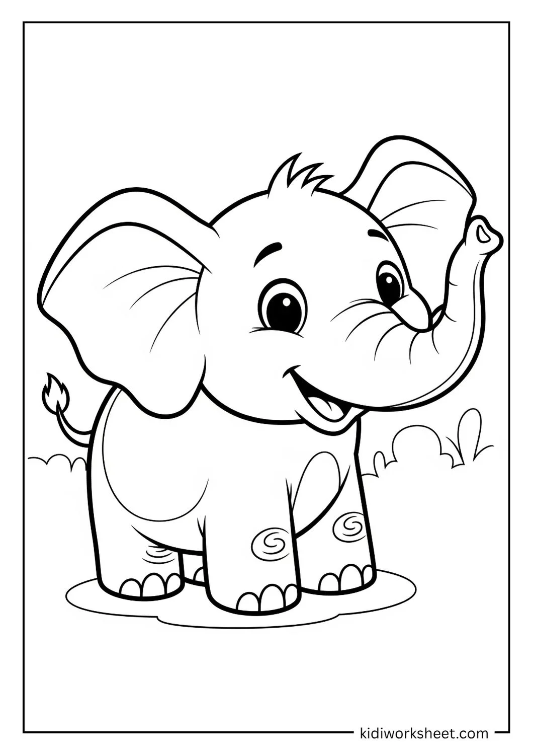 Baby elephant smiling