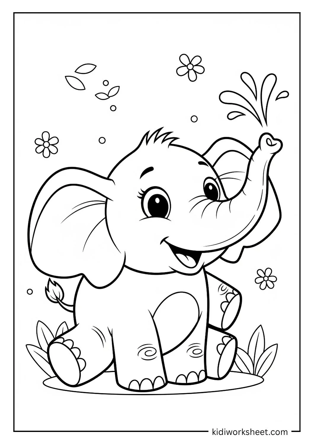 Elephant outline for coloring