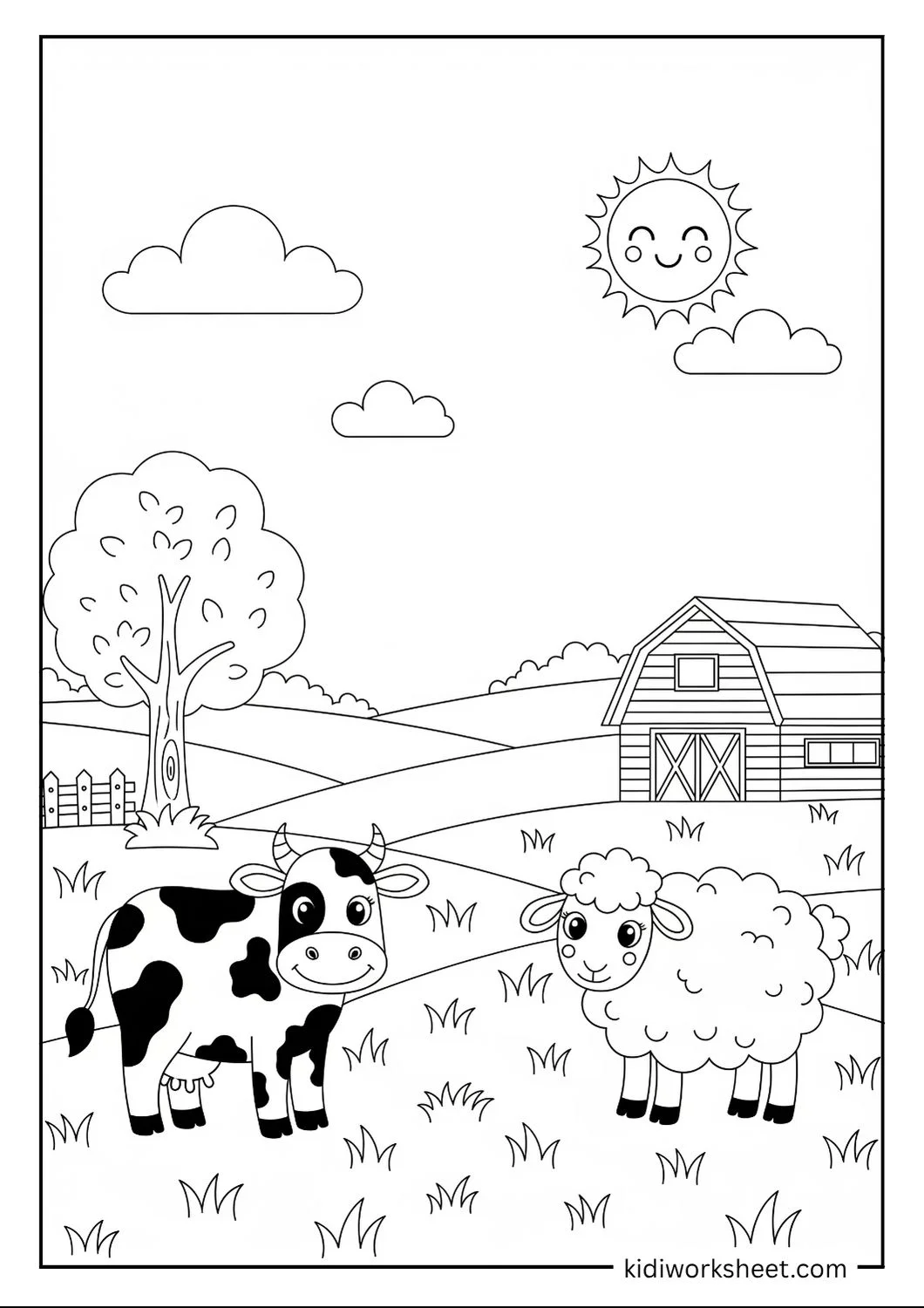 Farm scene coloring