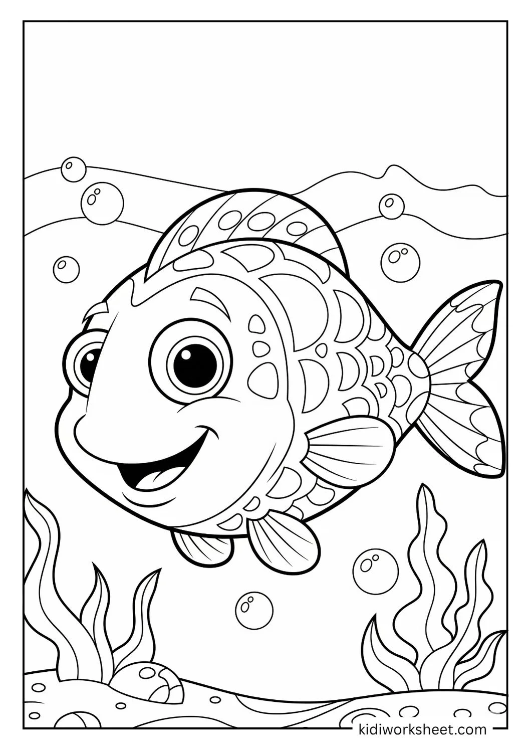 Cartoon fish underwater