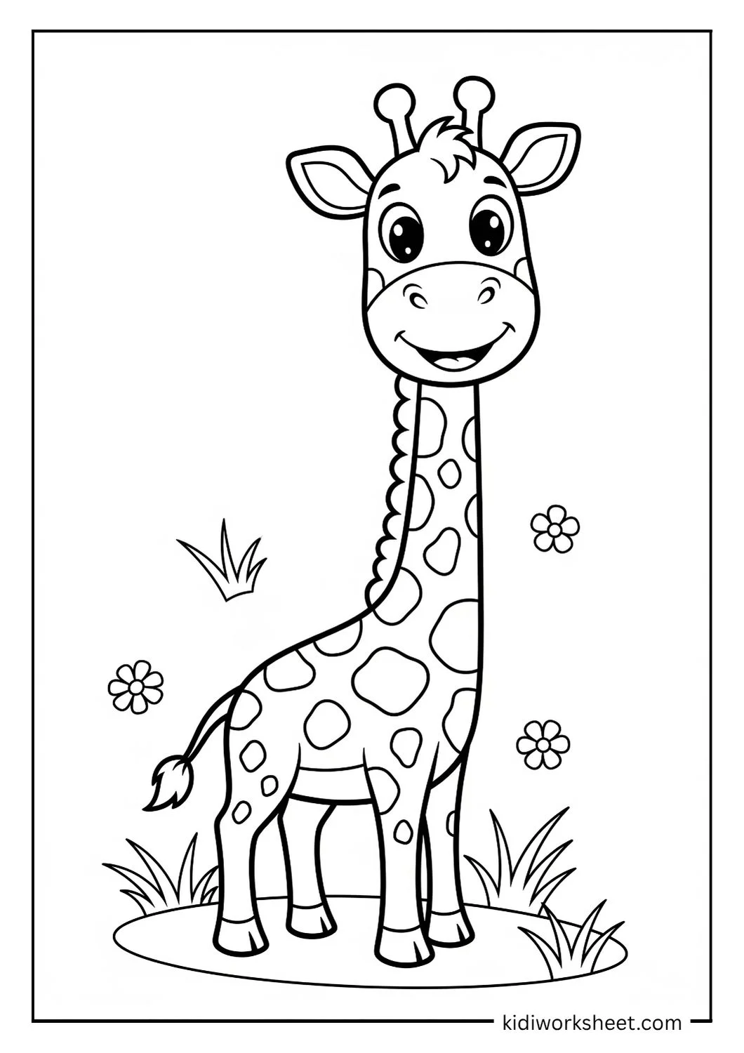 Happy giraffe standing
