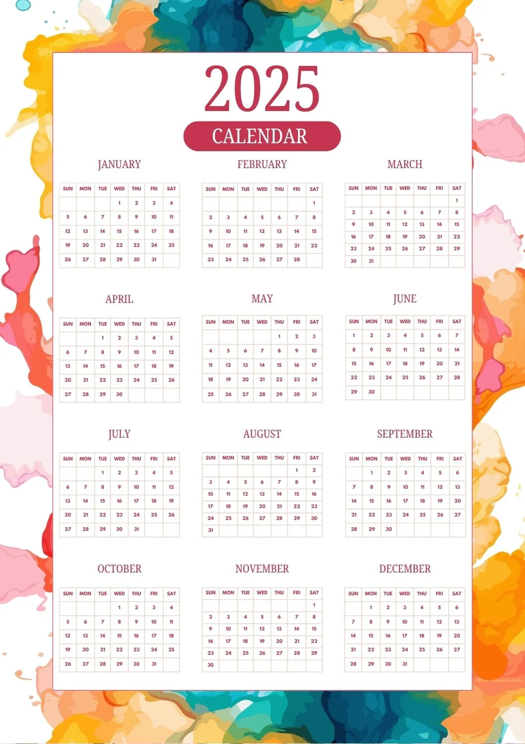 Calendar 2025 v18