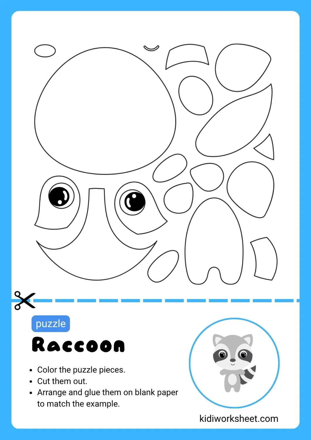 Cut and Glue Raccoon