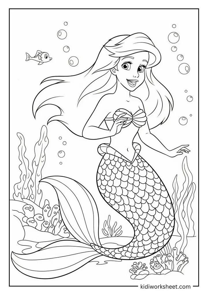 Ariel in ocean with fish