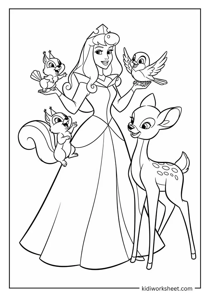 Aurora with forest friends