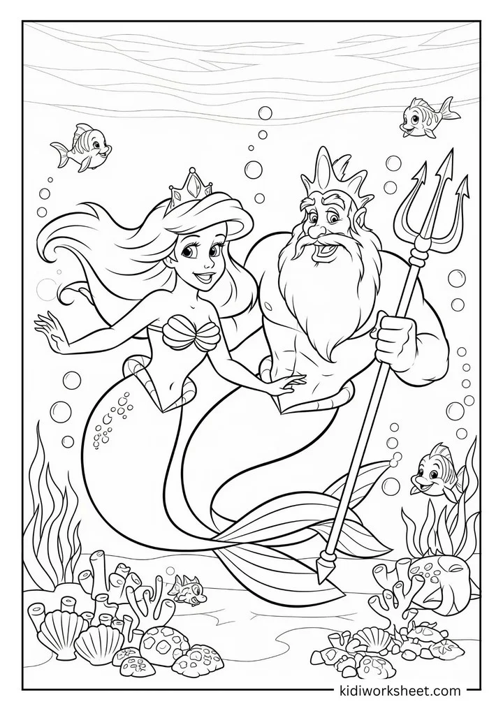 Ariel with King Triton