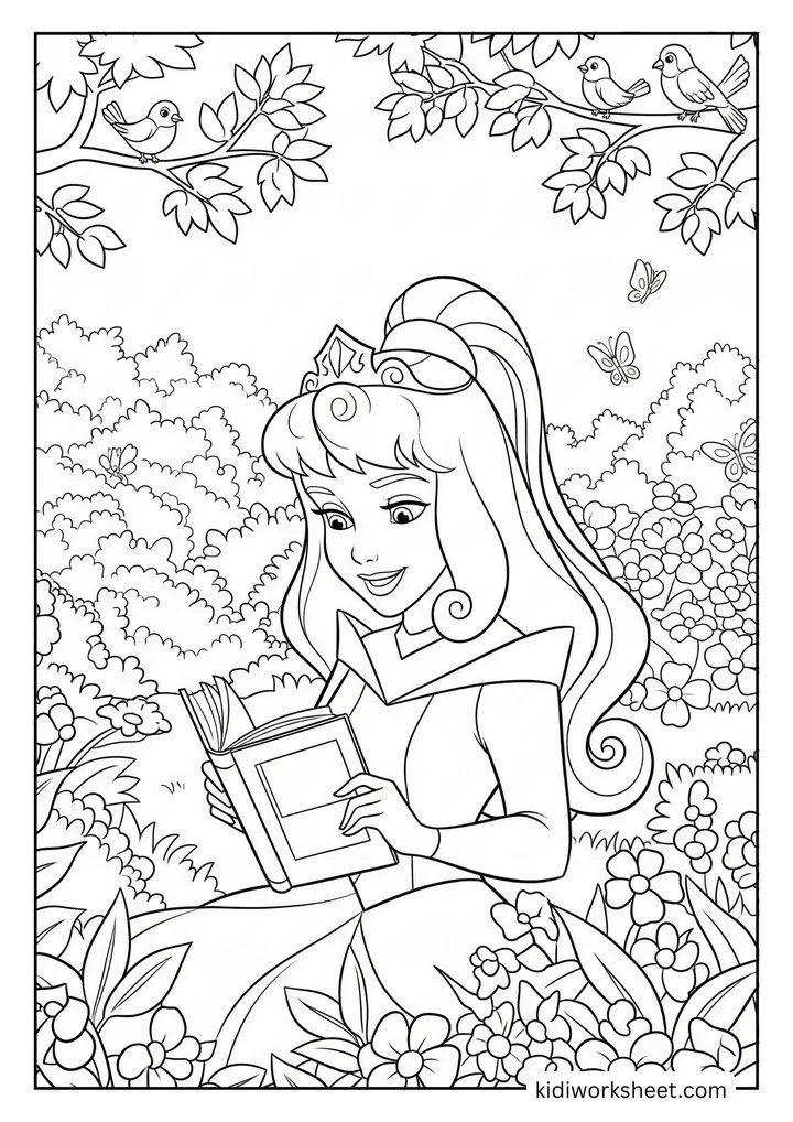 Aurora reading in garden