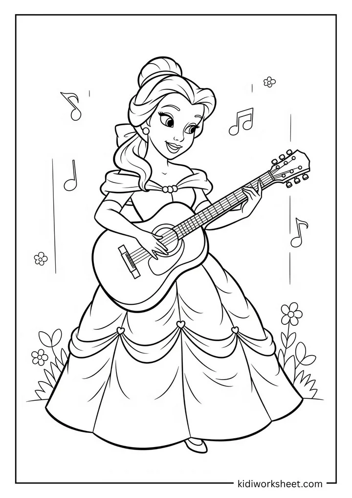 Belle playing guitar