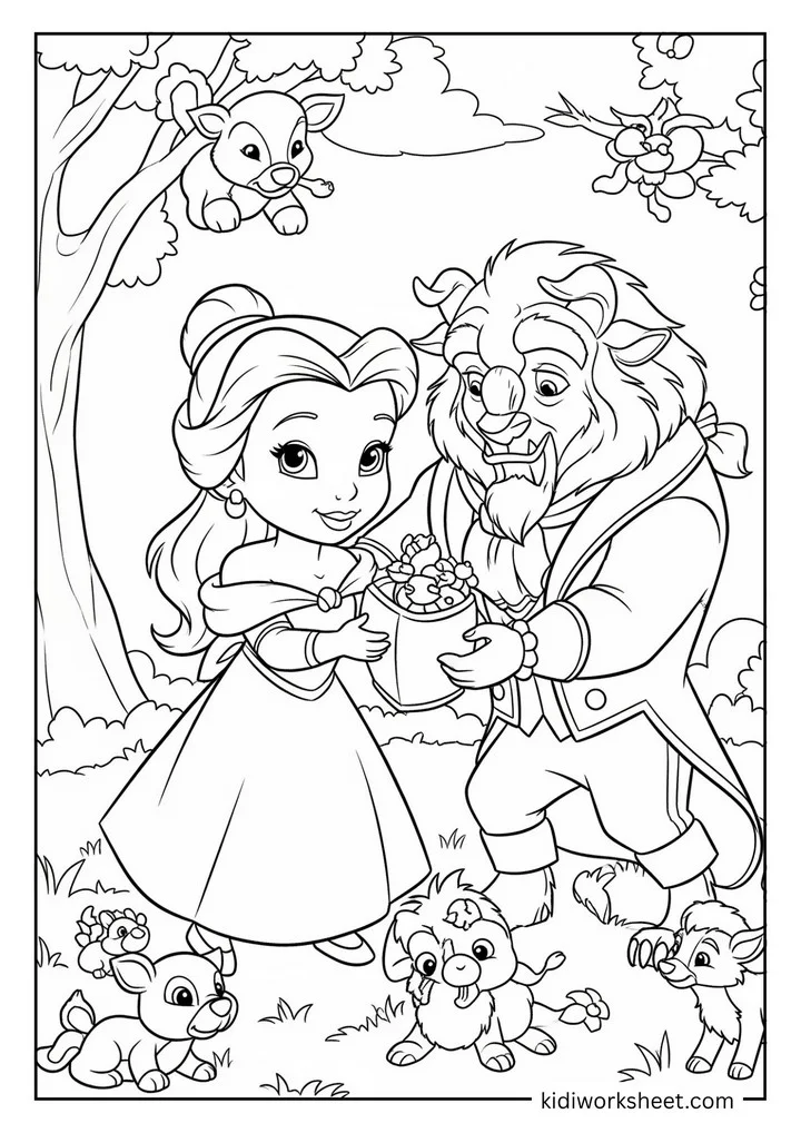 Belle and Beast with gifts