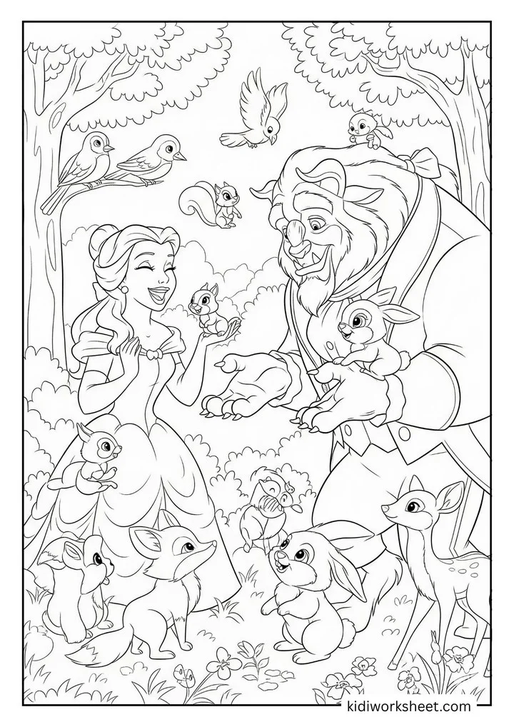 Belle and Beast with animals