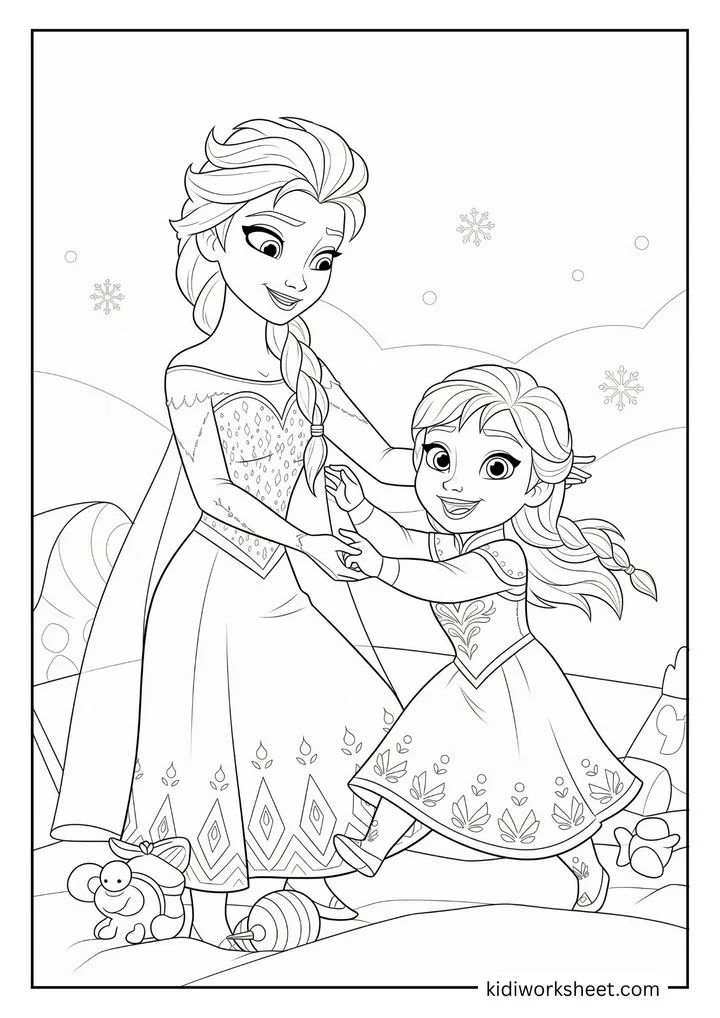Elsa and Anna playing