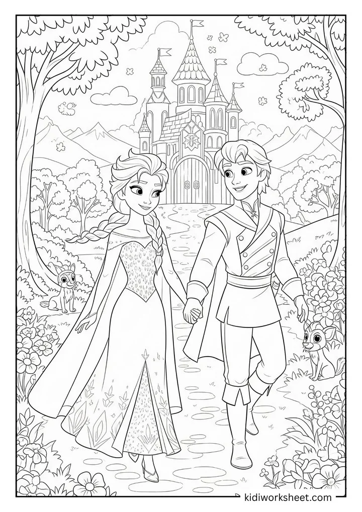 Elsa and Kristoff walking