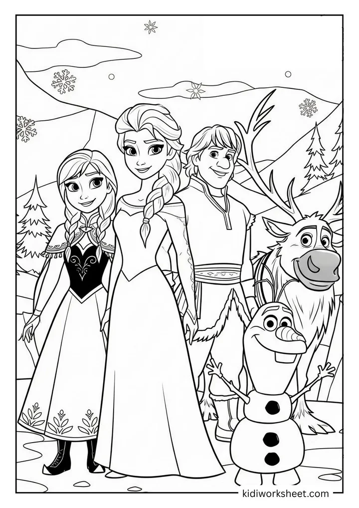 Frozen characters in snow