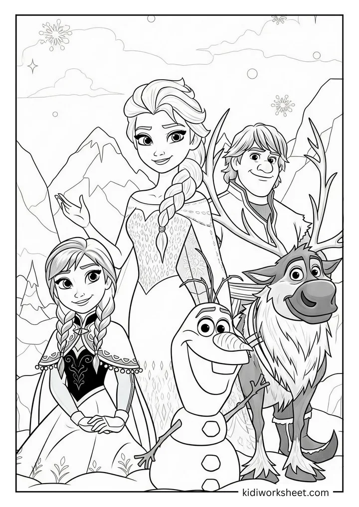 Frozen characters smiling