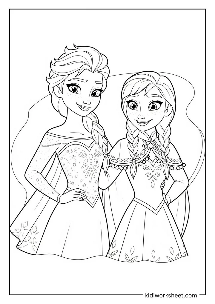 Elsa and Anna smiling