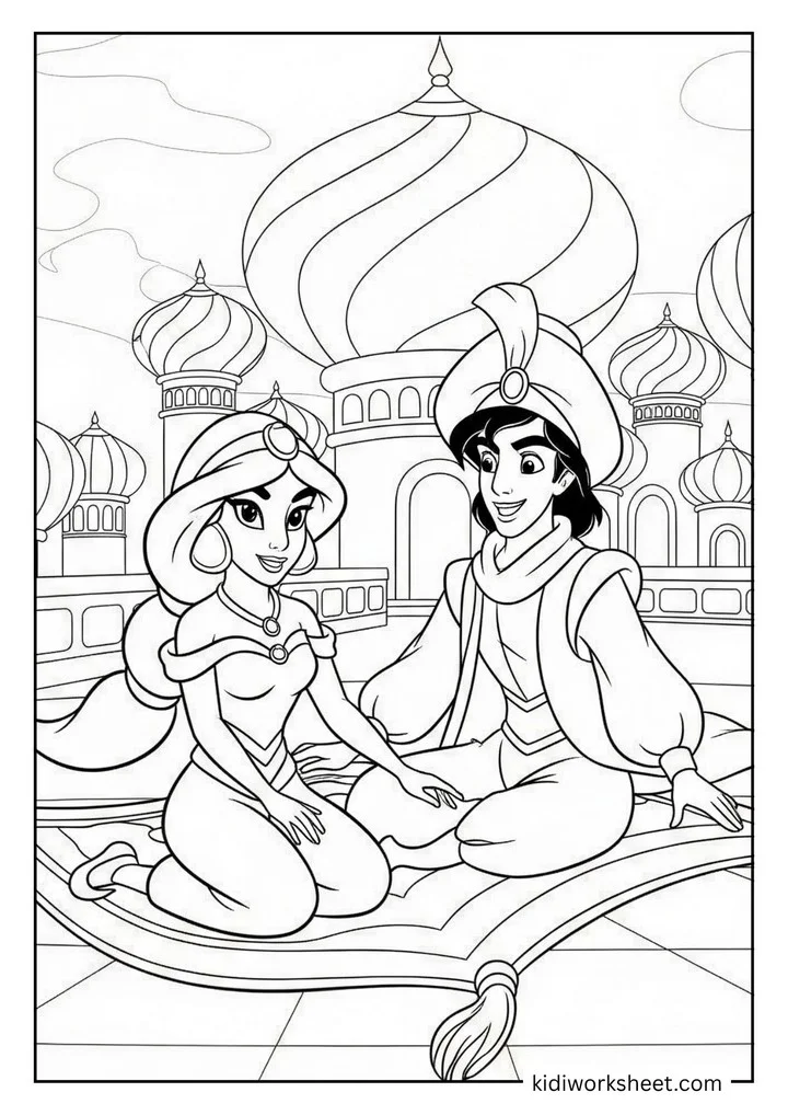 Aladdin and Jasmine magic carpet