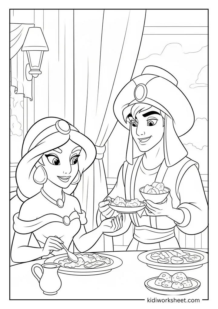 Aladdin and Jasmine dining