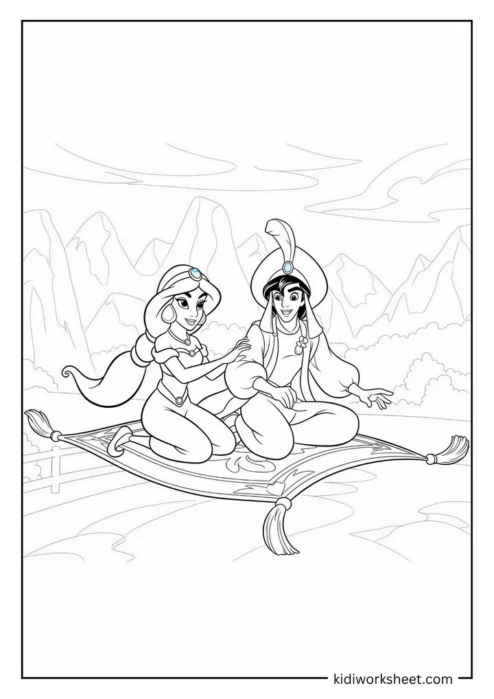 Aladdin and Jasmine magic carpet