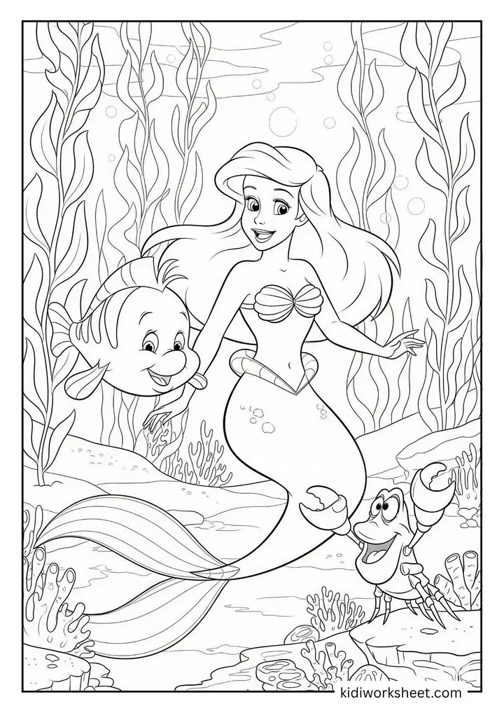 Ariel, Flounder, Sebastian