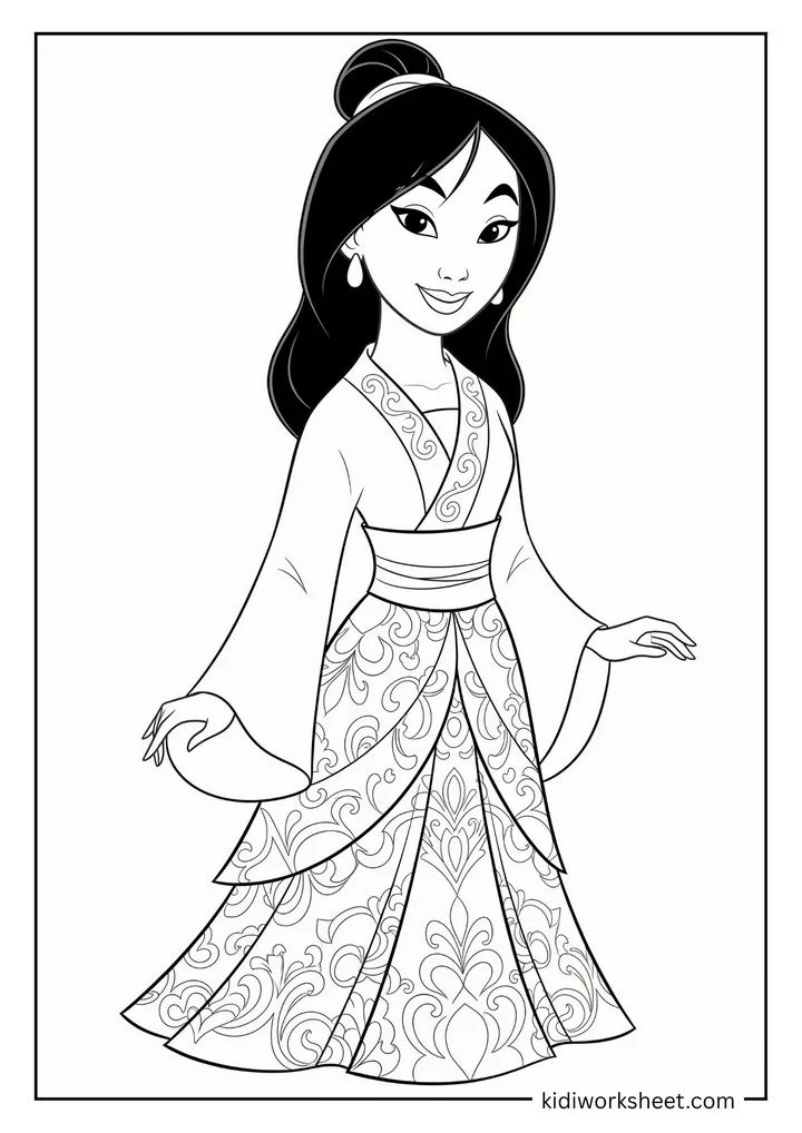 Mulan in ornate dress