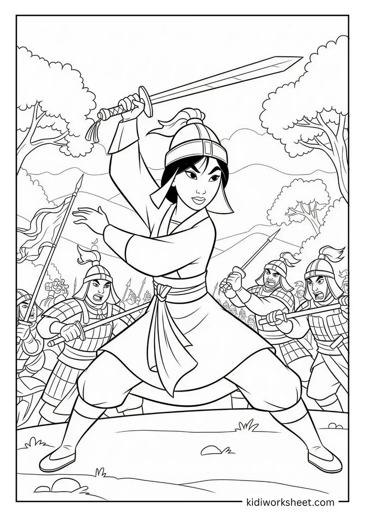 Mulan in battle armor