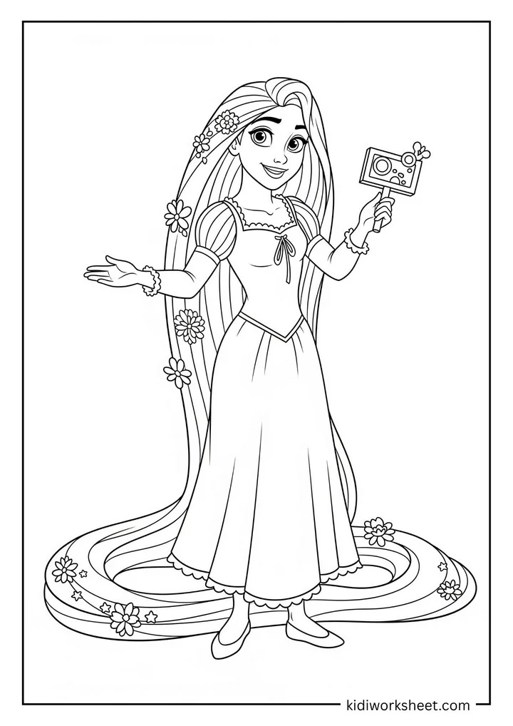 Rapunzel with frying pan