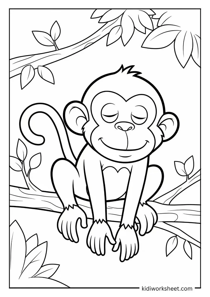 Monkey sleeping on branch