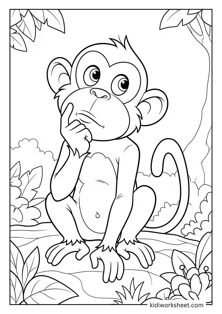 Monkey thinking pose