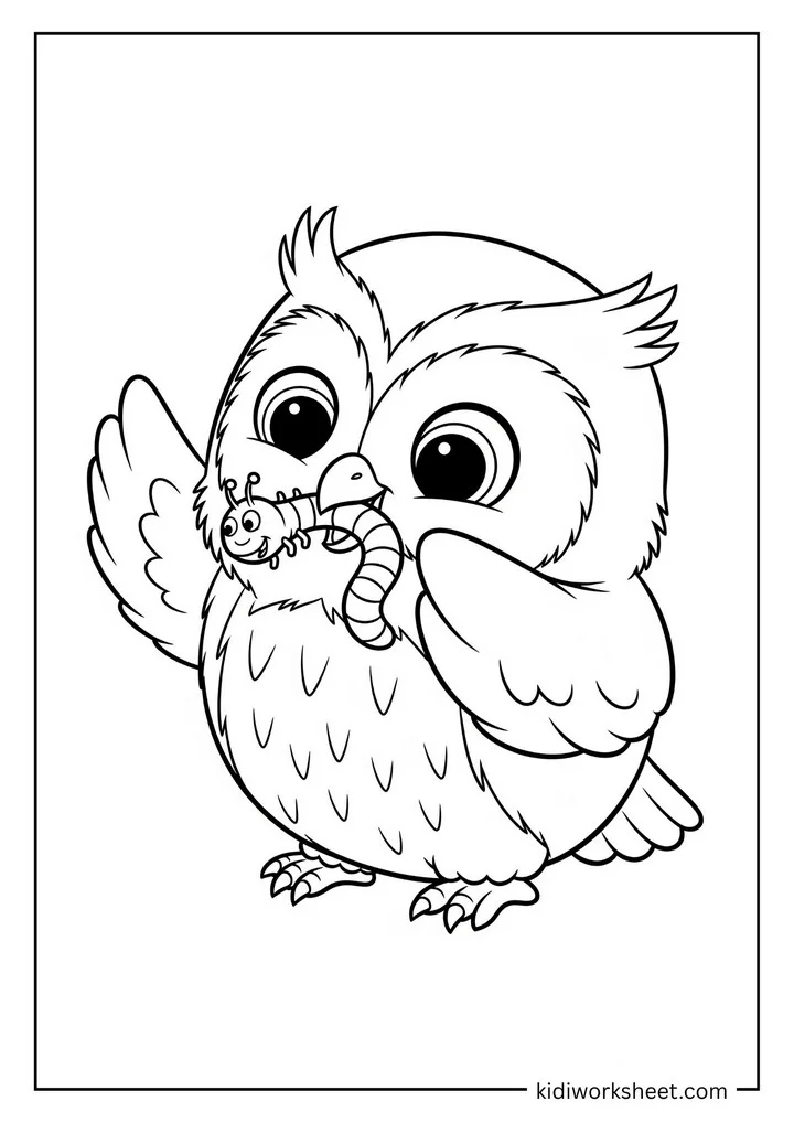Realistic owl on branch
