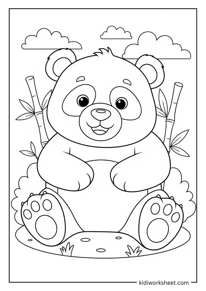 Panda sitting smiling